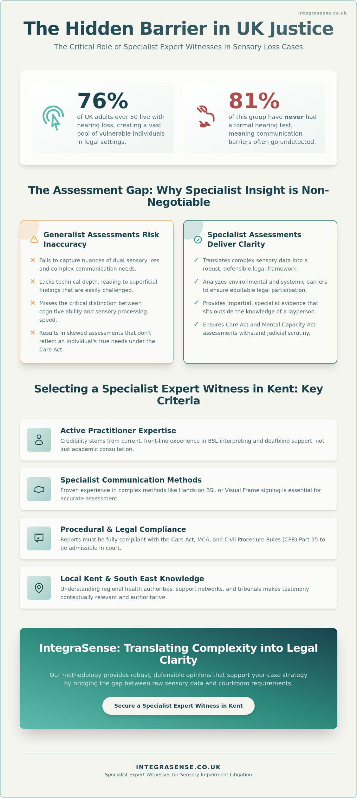 Expert Witness Kent: Specialist Legal Support for Sensory Impairment